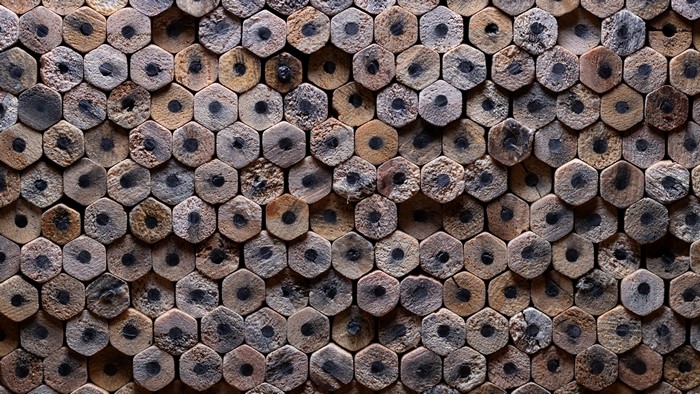 Texture of pencil ends