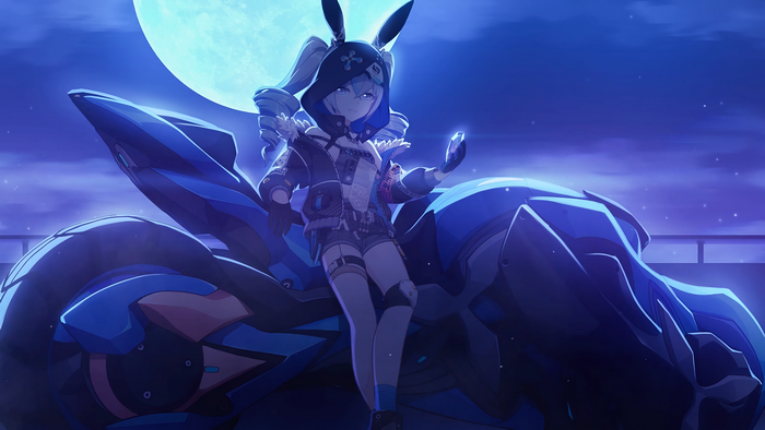 Bronya Zaychik from Honkai Impact 3rd on a motorcycle