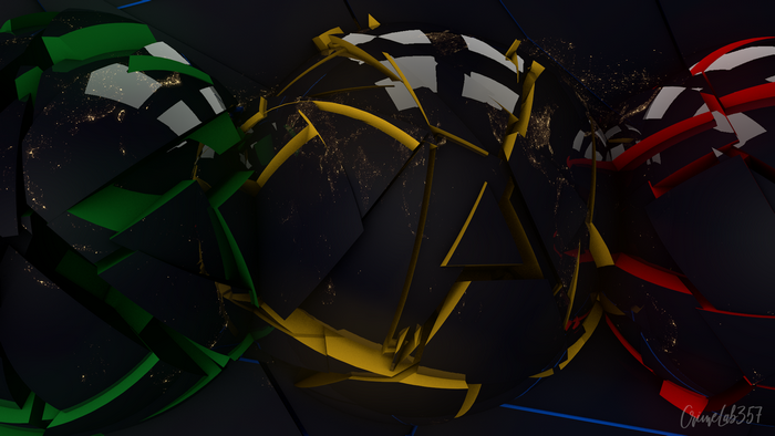 Abstract 3D spheres with Earth texture