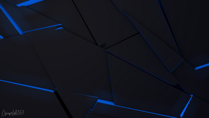 Abstract 3D geometric shapes with blue light