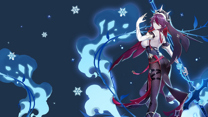 Rosaria from Genshin Impact with icy effects