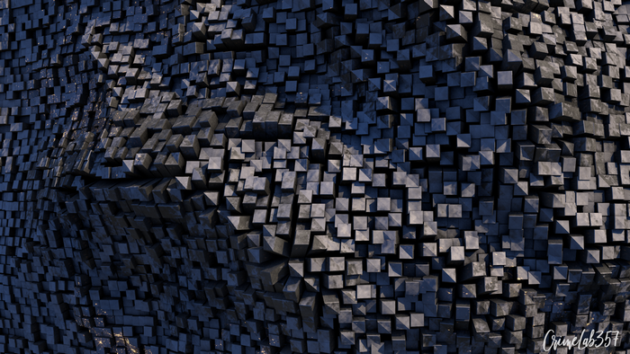 3D abstract dark cubes texture