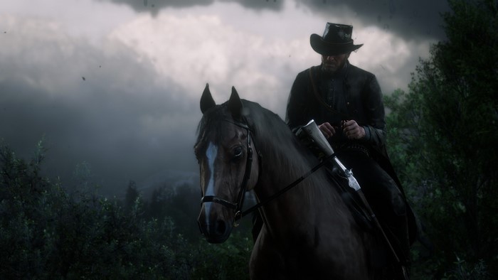 Arthur Morgan on horseback in Red Dead Redemption 2