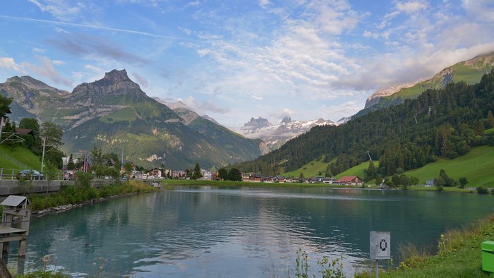 Lake and mountains in Engelberg, Switzerland