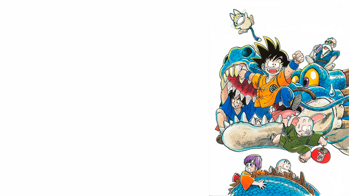 Dragon Ball characters on Shenron artwork