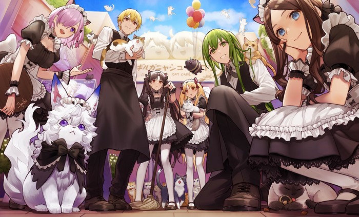 Fate/Grand Order Maids with Cats in 4K