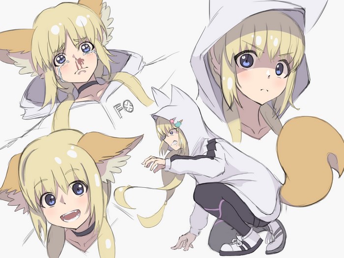Kon from Kemono Jihen in Various Emotional States