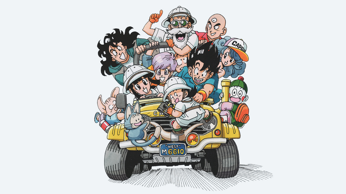Dragon Ball Characters Riding a Jeep