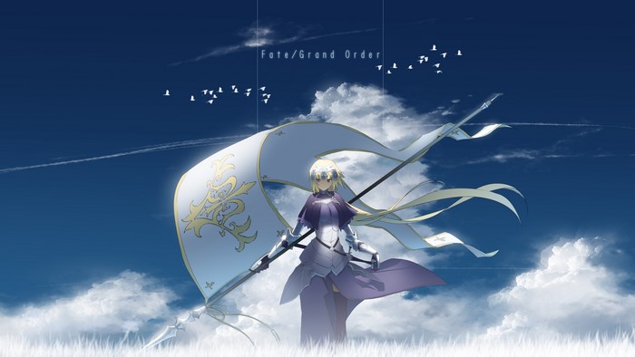 Jeanne d'Arc from Fate/Grand Order with a flag