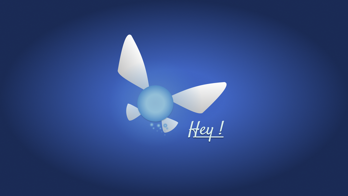 Navi from The Legend of Zelda with text