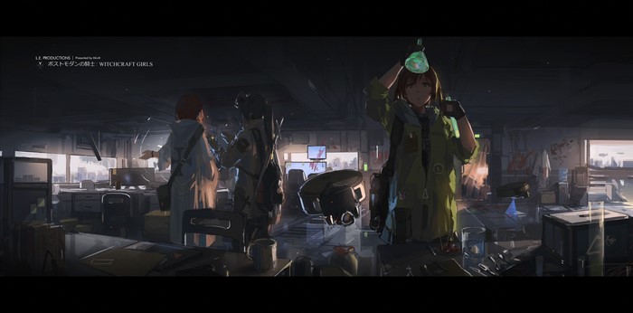 Anime girls in a laboratory setting