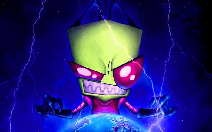 Invader Zim on Earth with Lightning