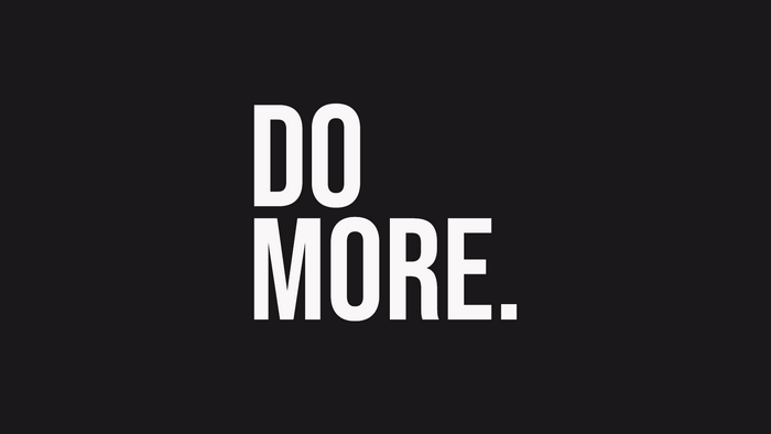 DO MORE text on black background