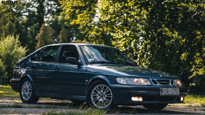 4K photography of a dark green Saab 93 OG in Podkarpacie