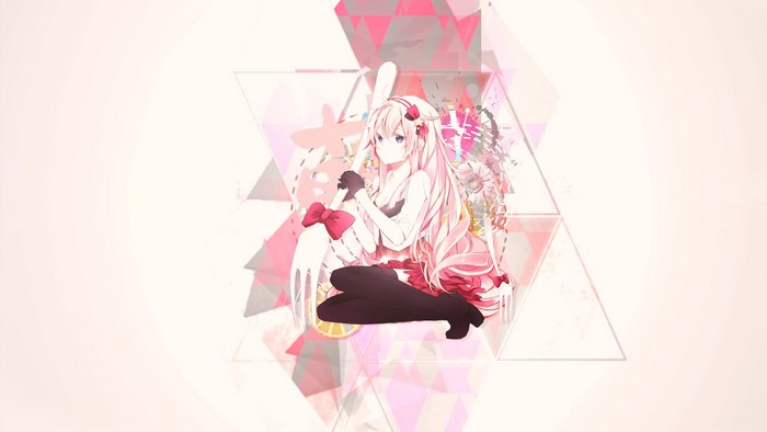 Anime girl with pink hair and red skirt