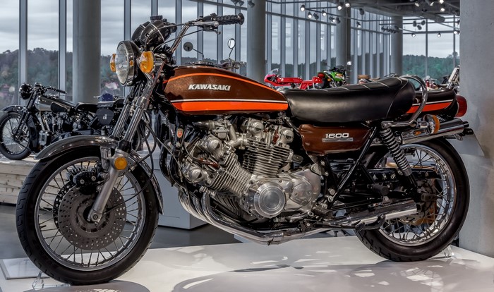 Kawasaki 1600 motorcycle in a museum