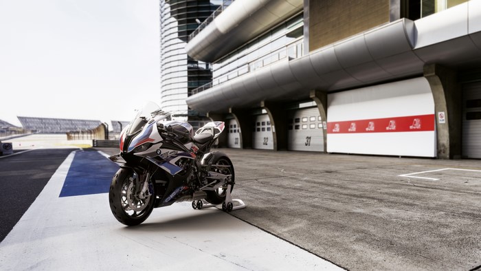 4K BMW M 1000 RR motorcycle on race track