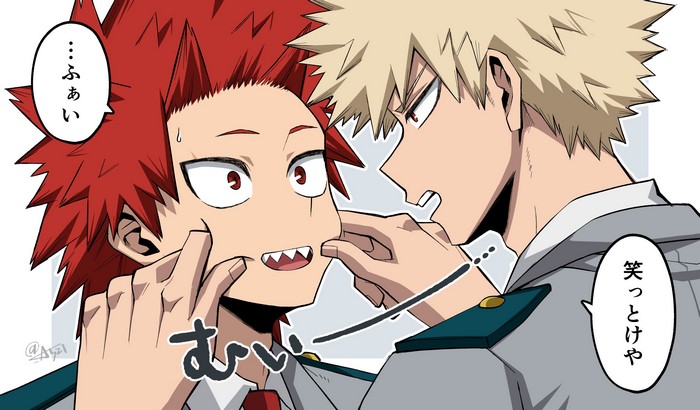 Katsuki Bakugou and Eijiro Kirishima from My Hero Academia