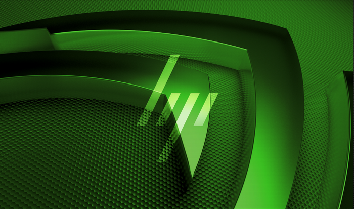 Green abstract background with Hewlett Packard logo