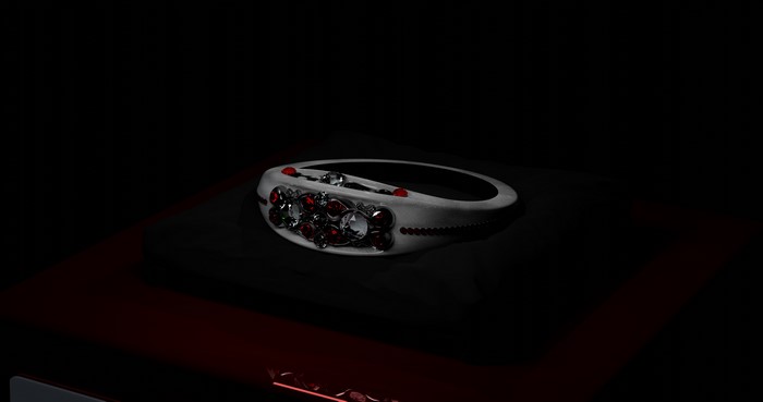 4K CGI Blender Ring with Gems