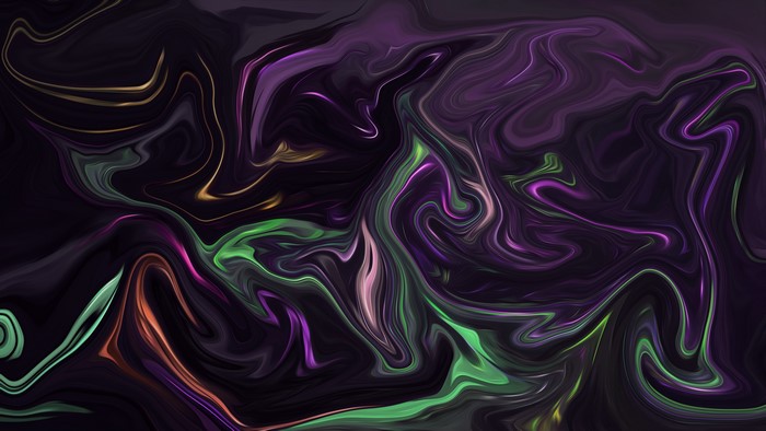 Abstract fluid digital art with neon colors