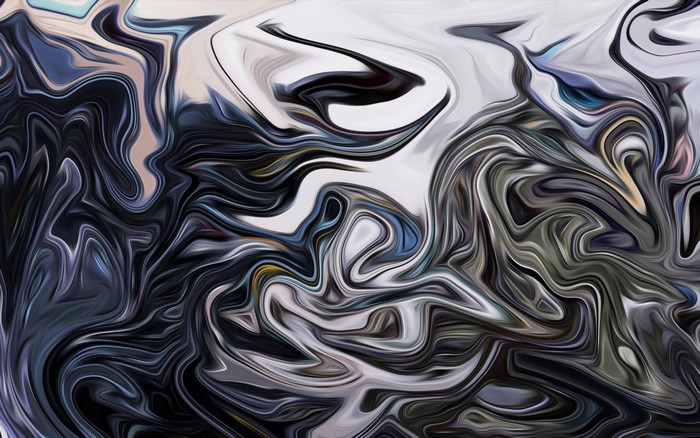 Abstract fluid digital art with swirling shapes