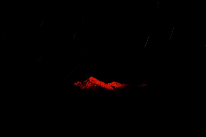 4K Starry Night Over Red Mountains