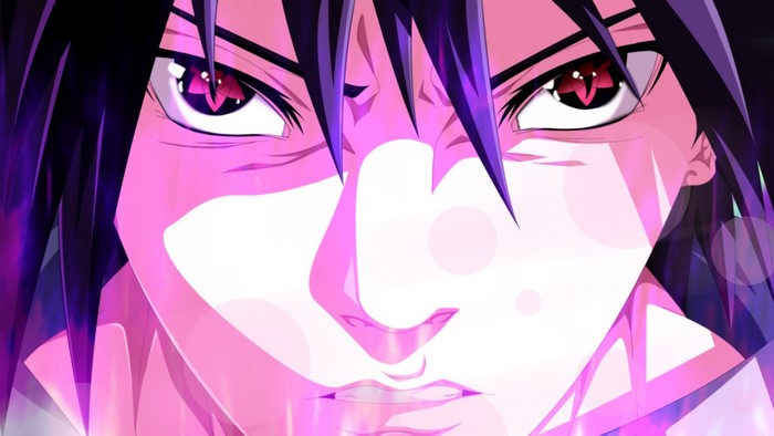Sasuke Uchiha from Naruto with Sharingan eyes