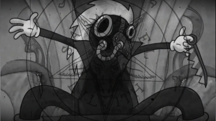 Plague Doctor character with pentagram and tentacles