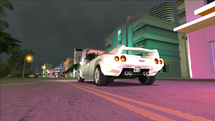 White Lamborghini Diablo in Grand Theft Auto Vice City at night