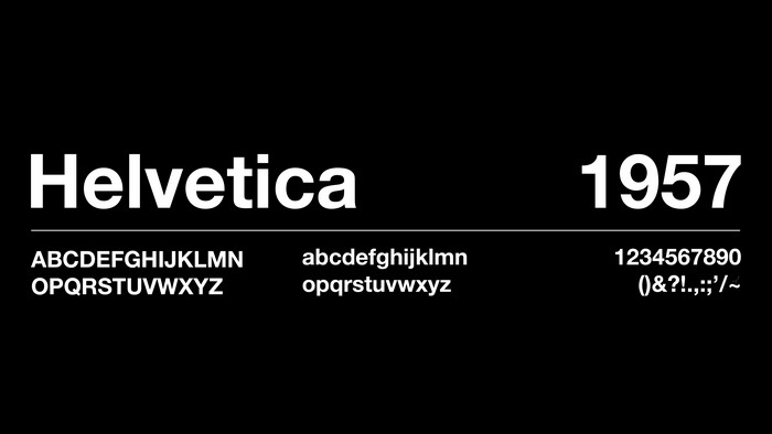 Helvetica 1957 typography