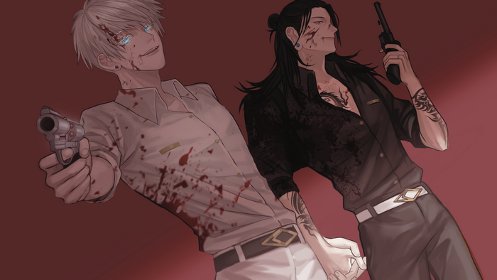 Suguru Geto and Satoru Gojo in Intense Standoff 4K