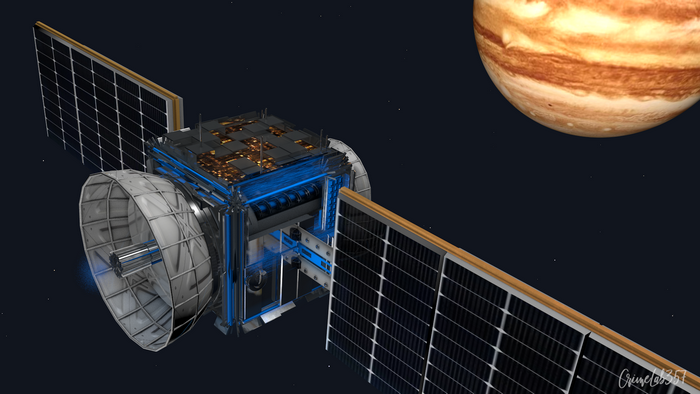Satellite near Jupiter, digital art