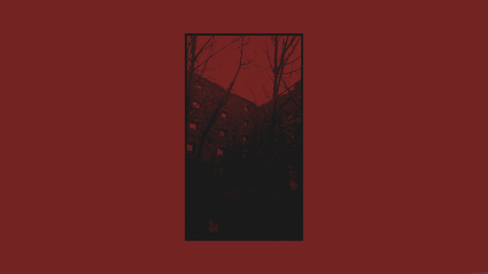 Minimalist artwork with red background