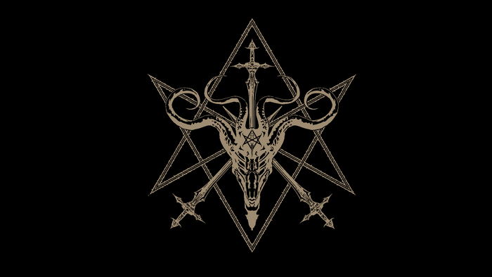 Order of the Nine Angles symbol with goat skull and swords