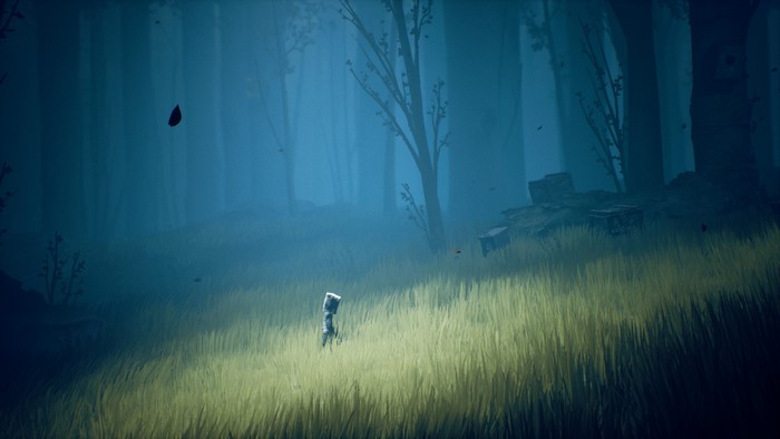 Mono from Little Nightmares 2 in a foggy forest