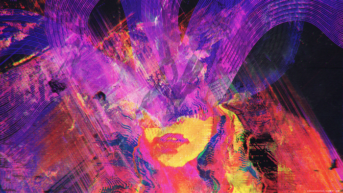Abstract Glitch Art with Vibrant Colors