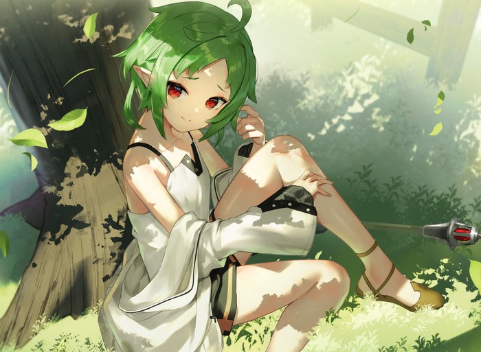Sylphiette Sitting Under a Tree