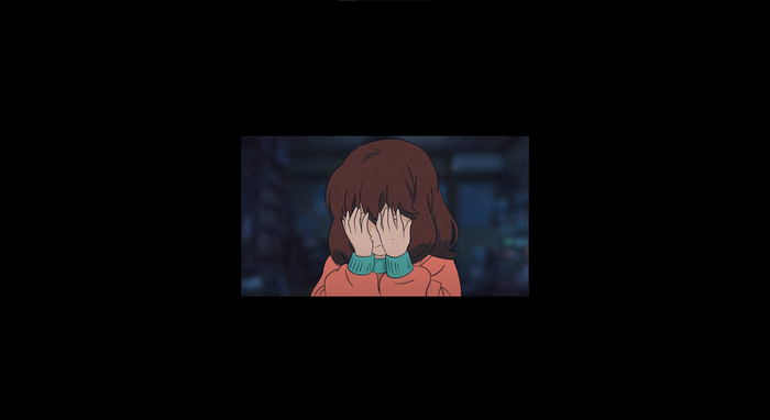 Anime girl covering her face