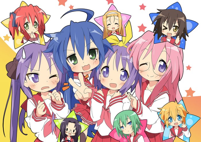 Lucky Star anime girls group