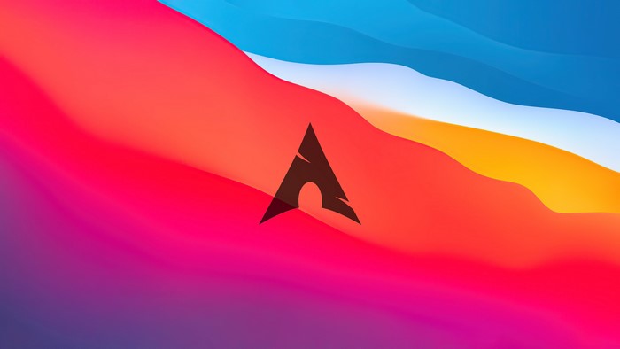 Arch Linux Logo on Colorful Abstract Background