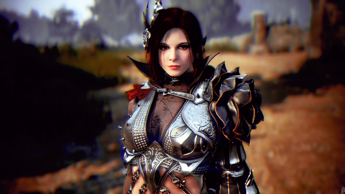 4K Fantasy Girl in Black Desert Online Armor