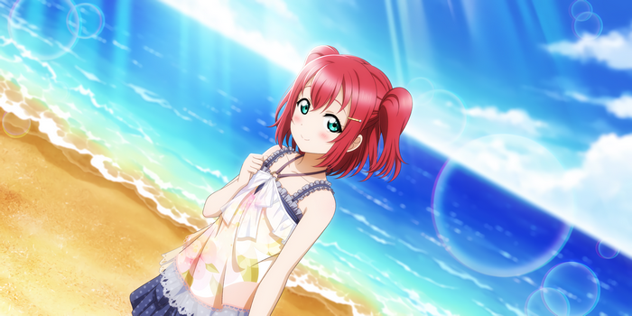 Kurosawa Ruby from Love Live! Sunshine!! on the beach