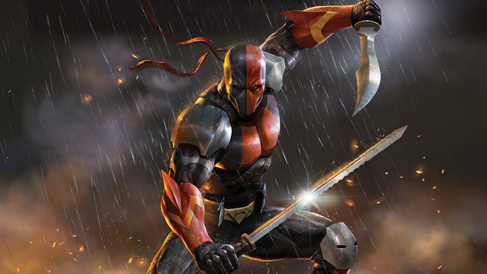 Deathstroke from DC Comics in battle