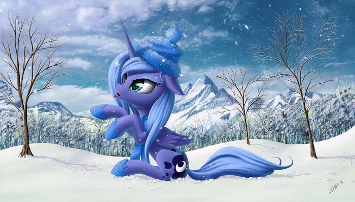 Princess Luna from My Little Pony in the snow