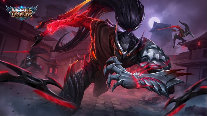 Assassins from Mobile Legends with red magic