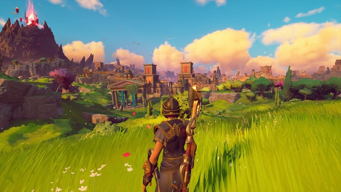 Fenyx from Immortals Fenyx Rising in a field