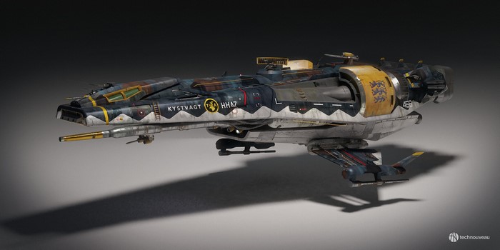 Kystvagt HH47 spaceship render by Rasmus Poulsen