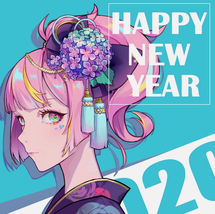 Rookive Caicai anime girl Happy New Year 2020