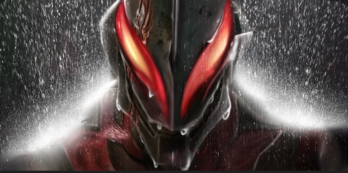 Ultraman in the rain